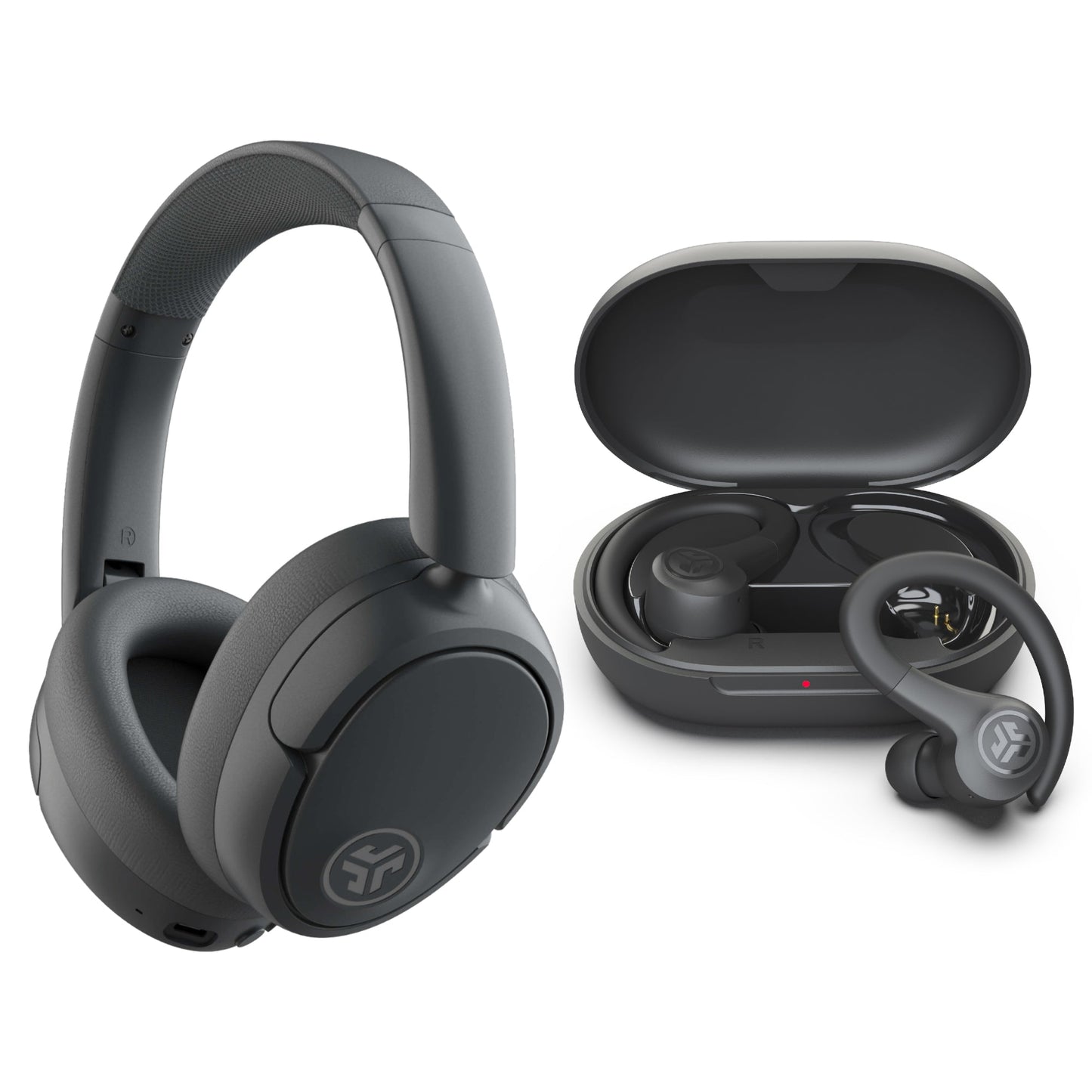 JBuds Lux Headphones Graphite & Go Sport+ Earbuds Graphite