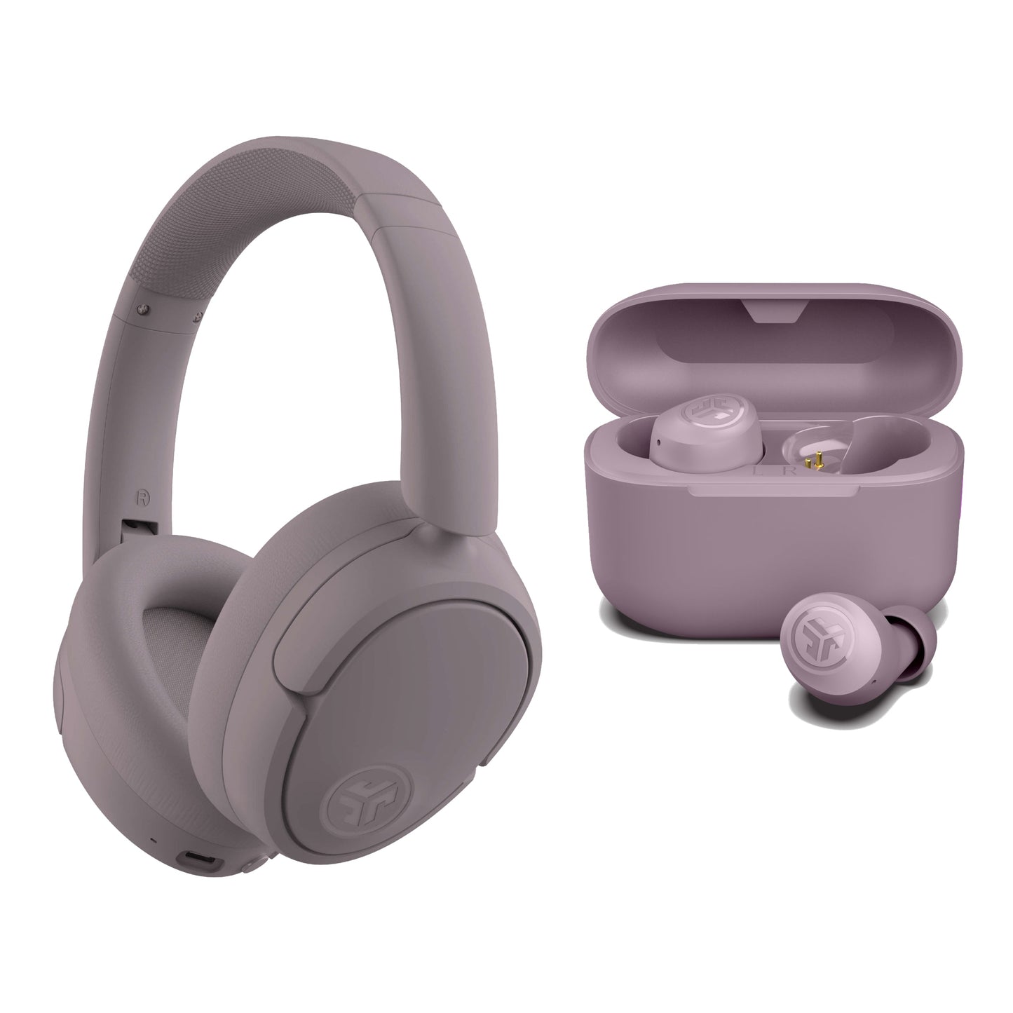 JBuds Lux ANC Headphones & Go Pop+ Mauve Gift Set