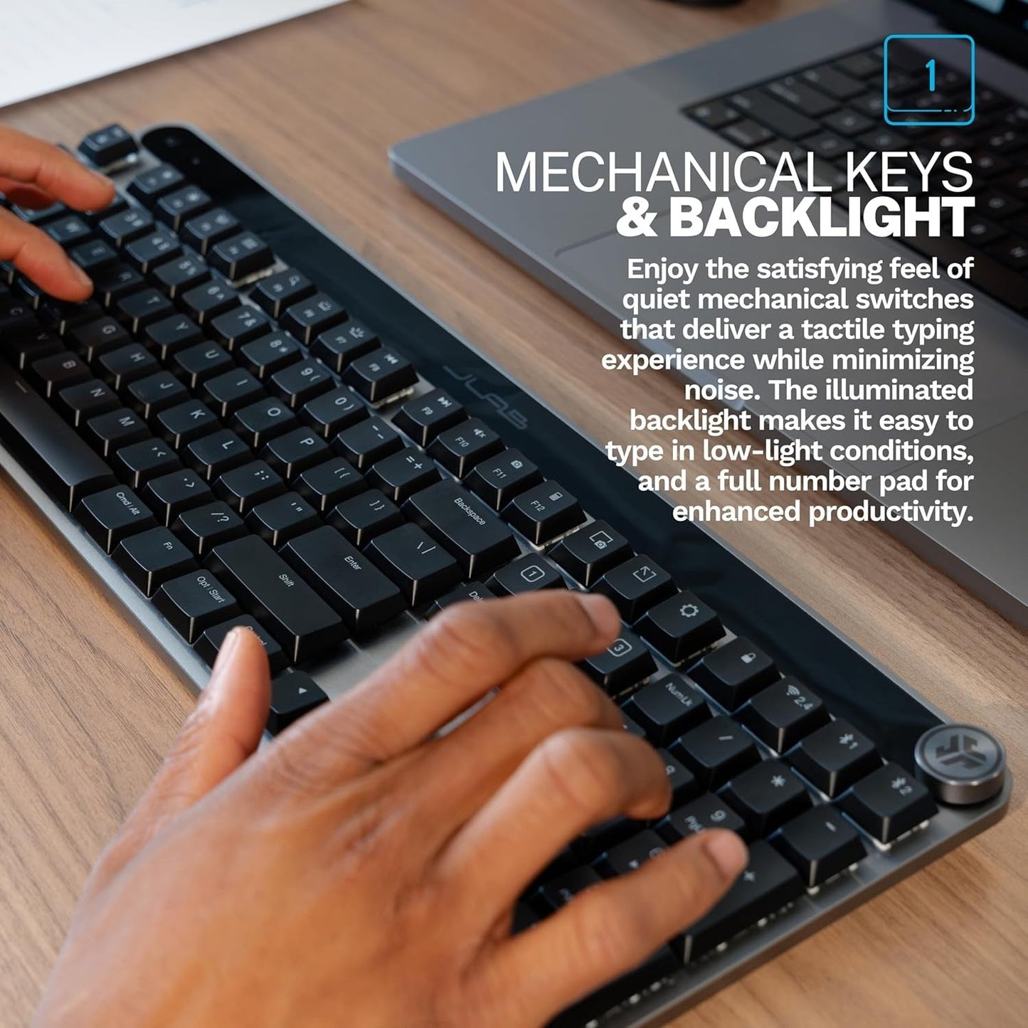 JLab Epic Work Bundle, Epic Work Wireless Headset, Epic Mechanical Keyboard and Epic Wireless Mouse